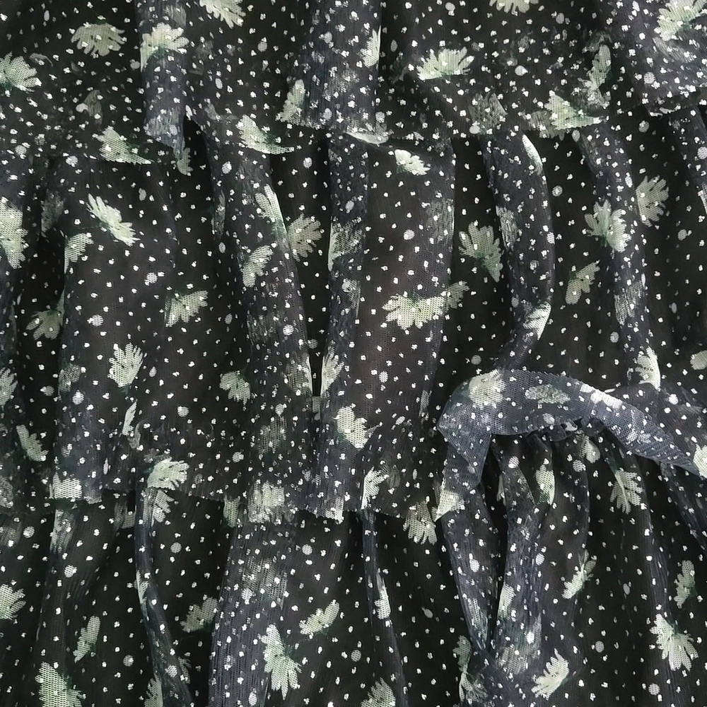 Cato Black and White Ruffled Midi Skirt - Picture 2 of 3